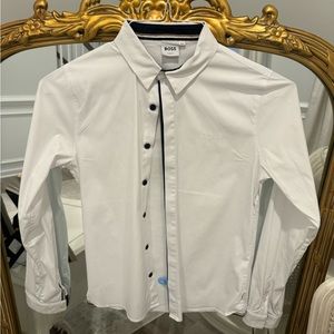 Teen boy BOSS white button up shirt